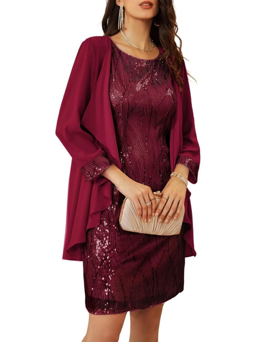 Elegant Sequin Wedding Guest Dress | Stylish Mother of the Bride Outfit